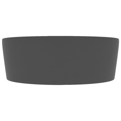 Luxury Wash Basin with Overflow Matt Dark Grey 36x13 cm Ceramic