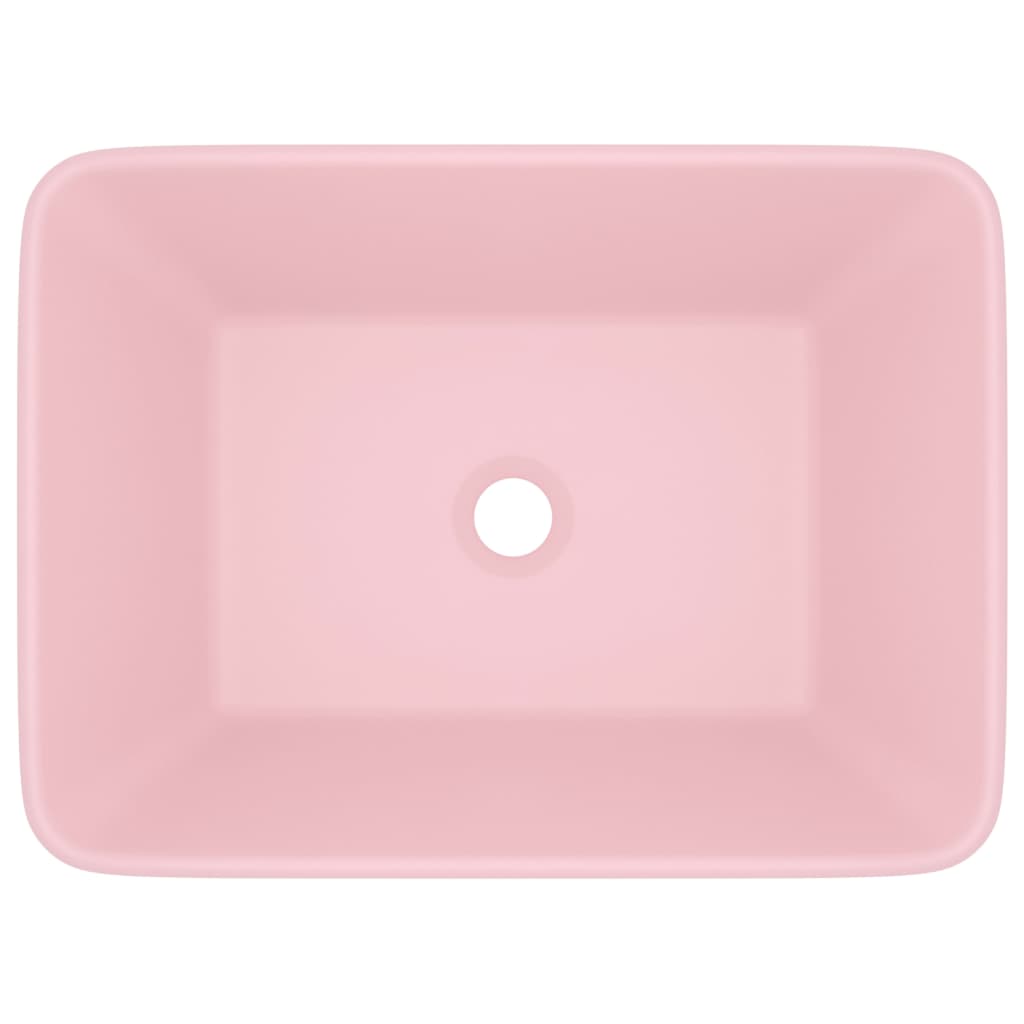 Luxury Wash Basin Matt Pink 41x30x12 cm Ceramic