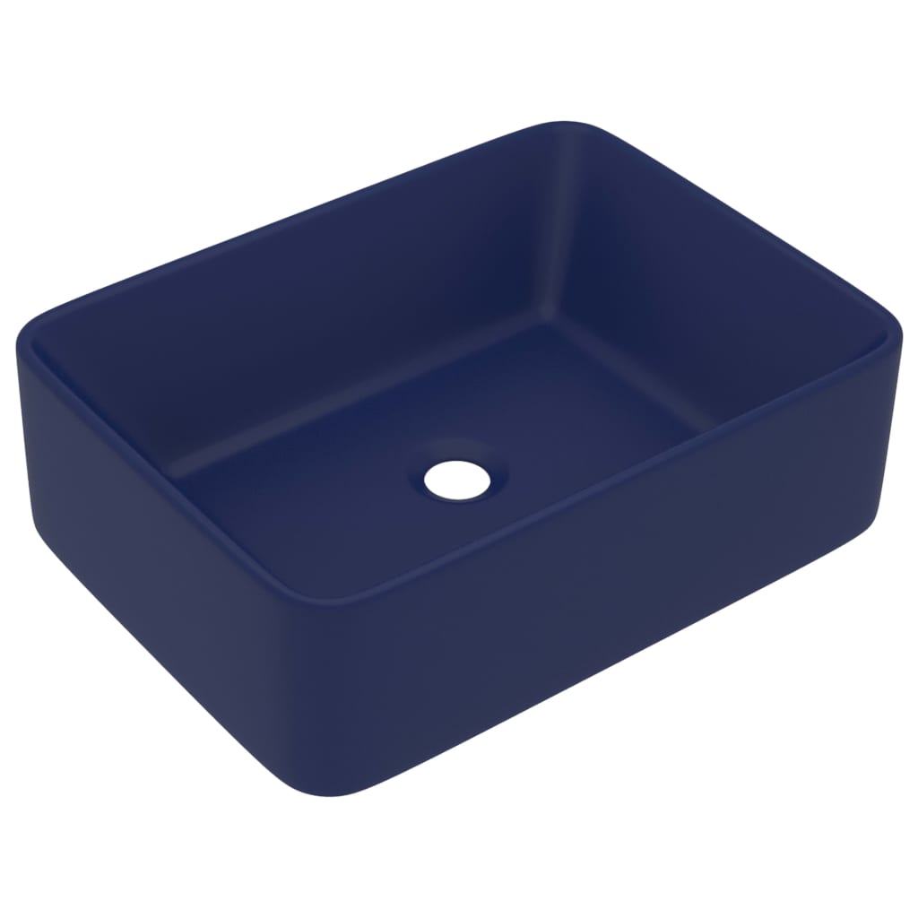 Luxury Wash Basin Matt Dark Blue 41x30x12 cm Ceramic