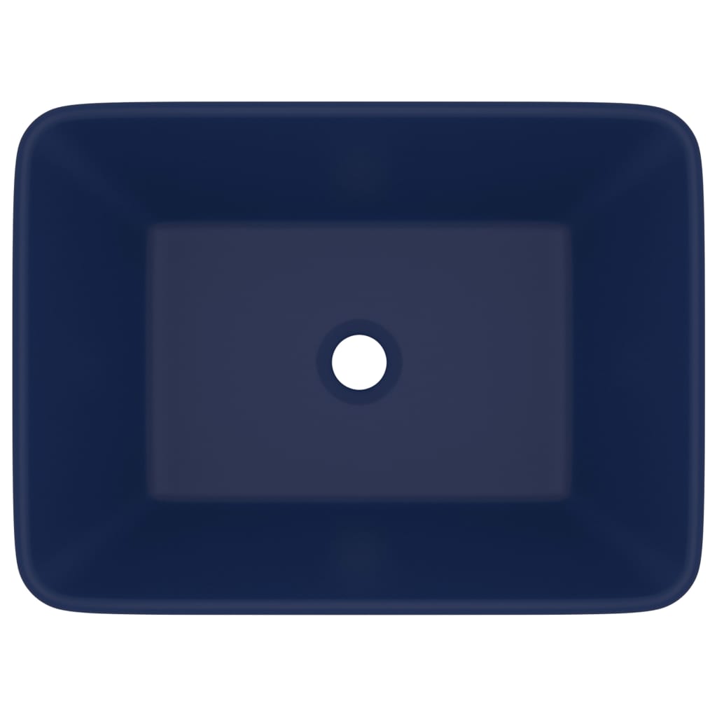 Luxury Wash Basin Matt Dark Blue 41x30x12 cm Ceramic