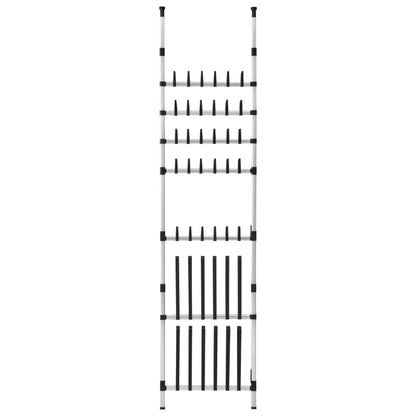 Telescopic Shoe Rack with Rods Aluminium