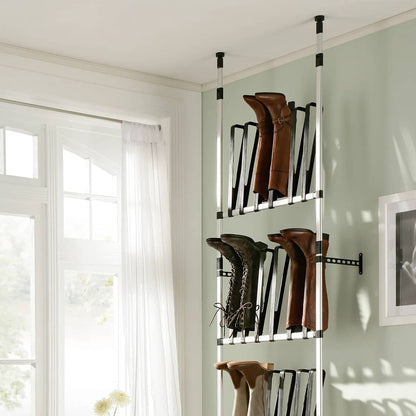 Telescopic Boot Rack with Rods Aluminium