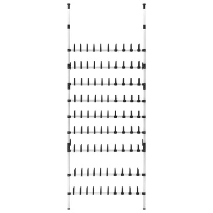 Telescopic Shoe Rack with Rods Aluminium