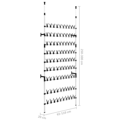 Telescopic Shoe Rack with Rods Aluminium