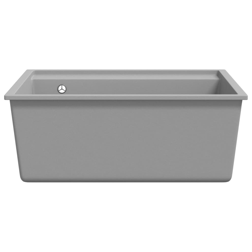 Kitchen Sink with Overflow Hole Grey Granite