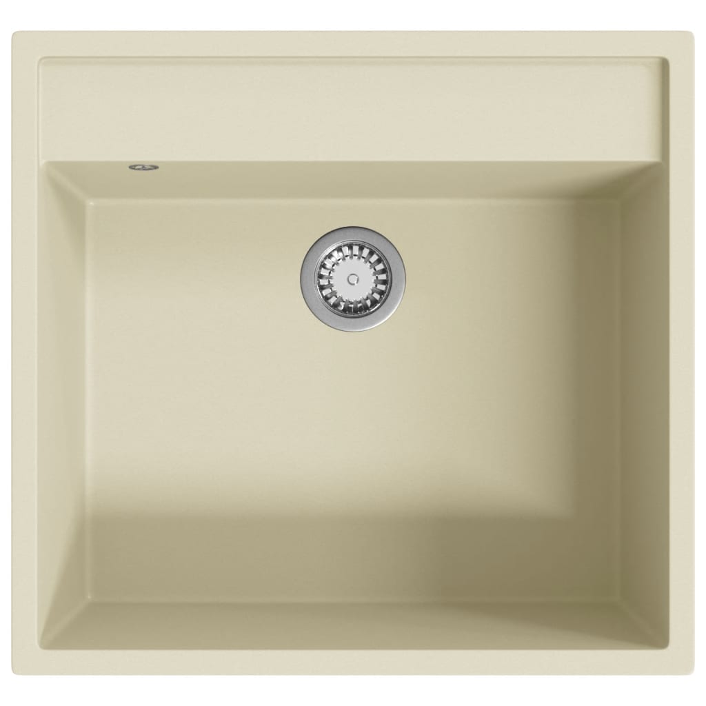 Kitchen Sink with Overflow Hole Beige Granite