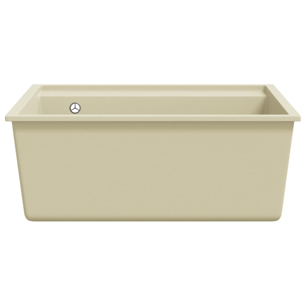 Kitchen Sink with Overflow Hole Beige Granite