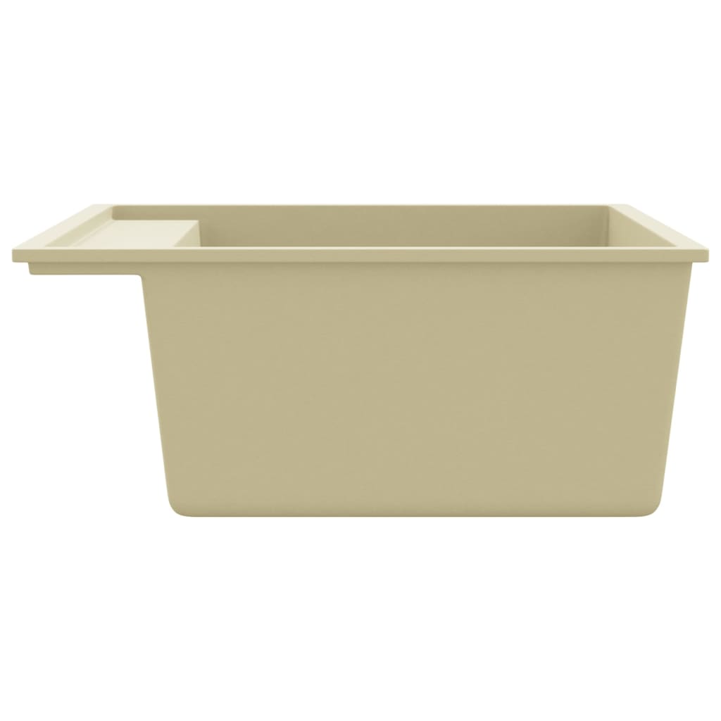 Kitchen Sink with Overflow Hole Beige Granite