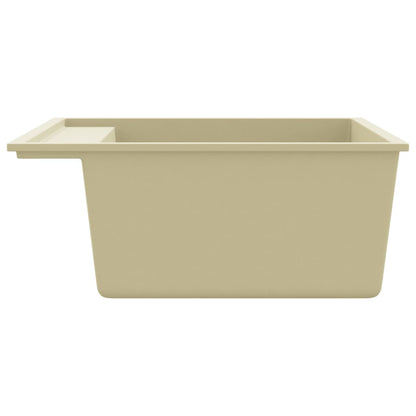 Kitchen Sink with Overflow Hole Beige Granite