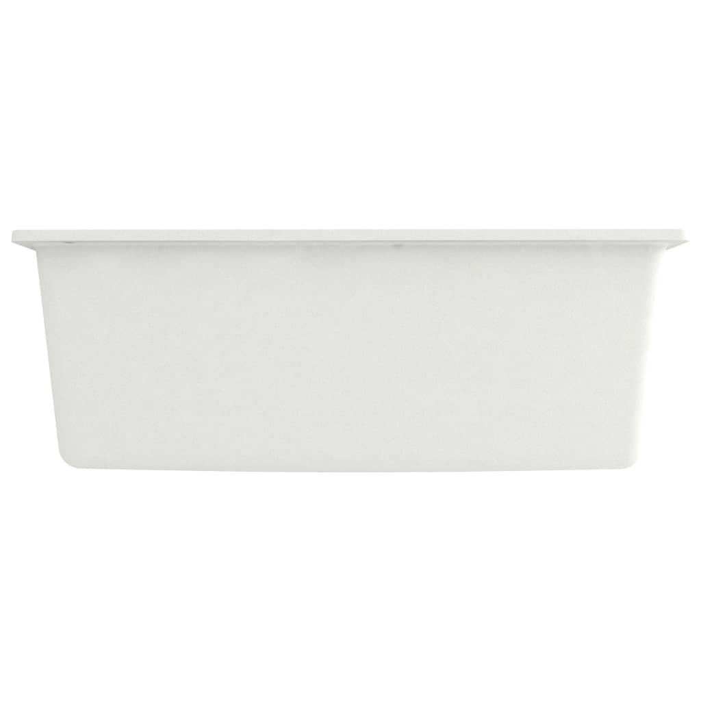 Kitchen Sink with Overflow Hole White Granite