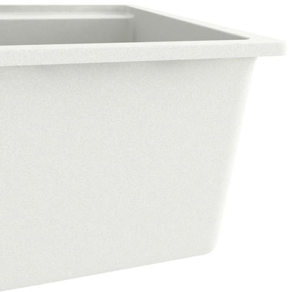 Kitchen Sink with Overflow Hole White Granite