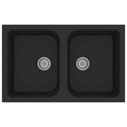 Kitchen Sink Black 76 x 48 x 30 cm Granite
