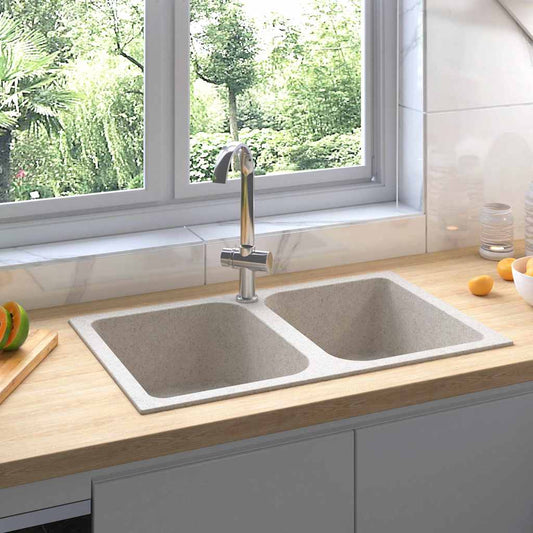 Kitchen Sink Beige 76 x 48 x 30 cm Granite