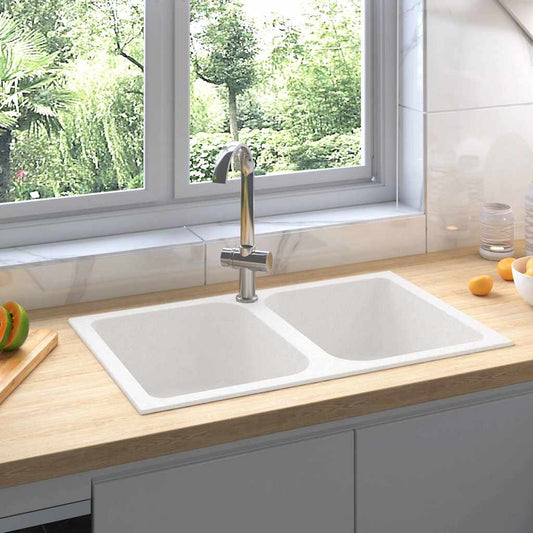Kitchen Sink White 76 x 48 x 30 cm Granite