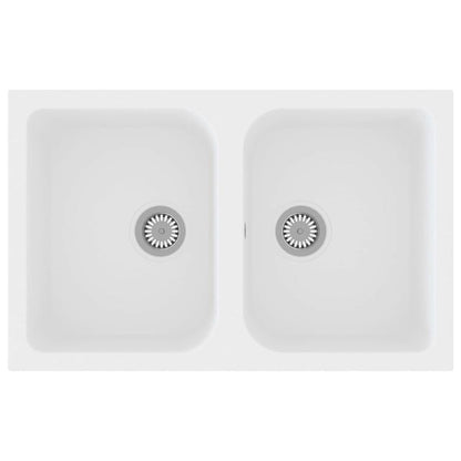 Kitchen Sink White 76 x 48 x 30 cm Granite