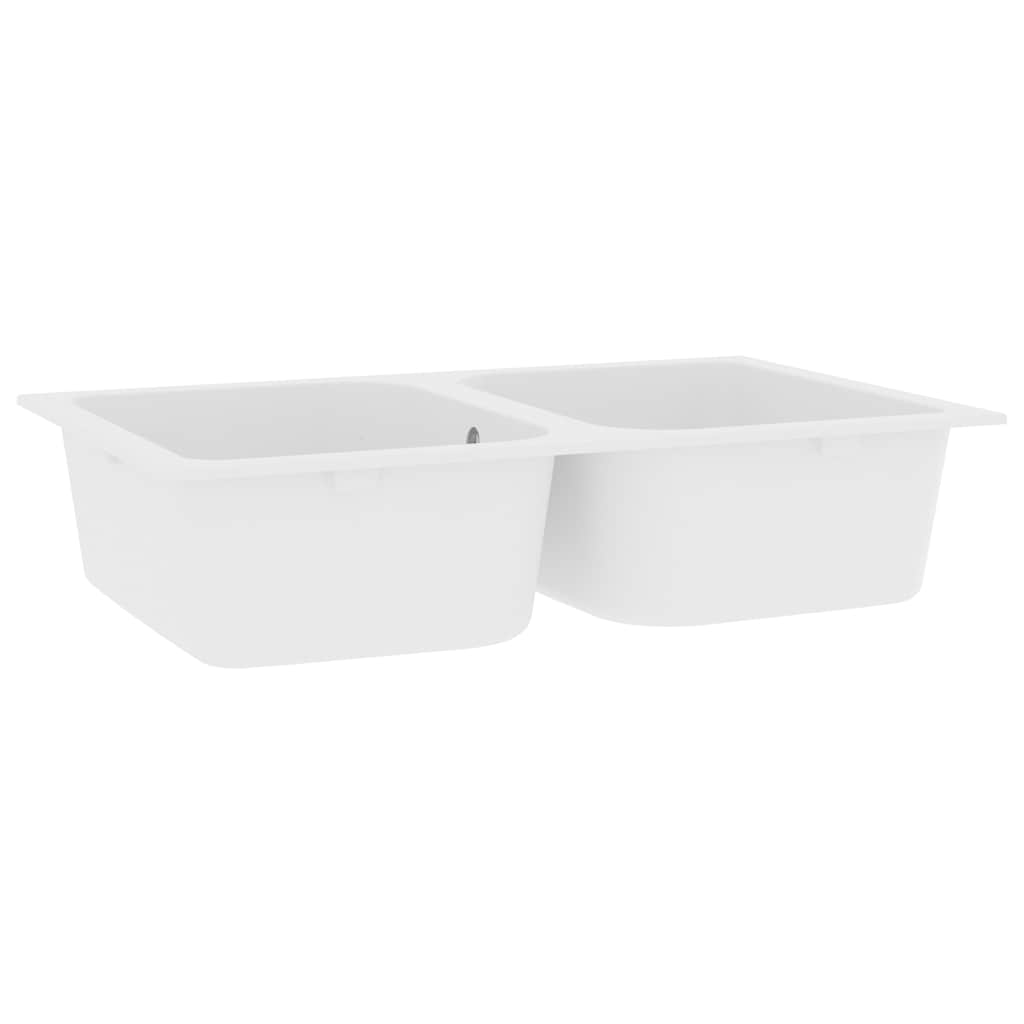 Kitchen Sink White 76 x 48 x 30 cm Granite