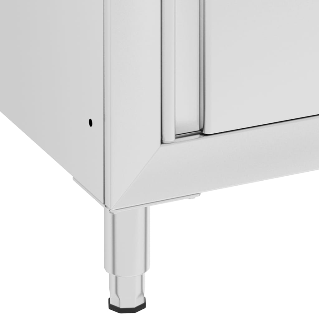 Commercial Work Table with Cabinet 60x60x96 cm Stainless Steel