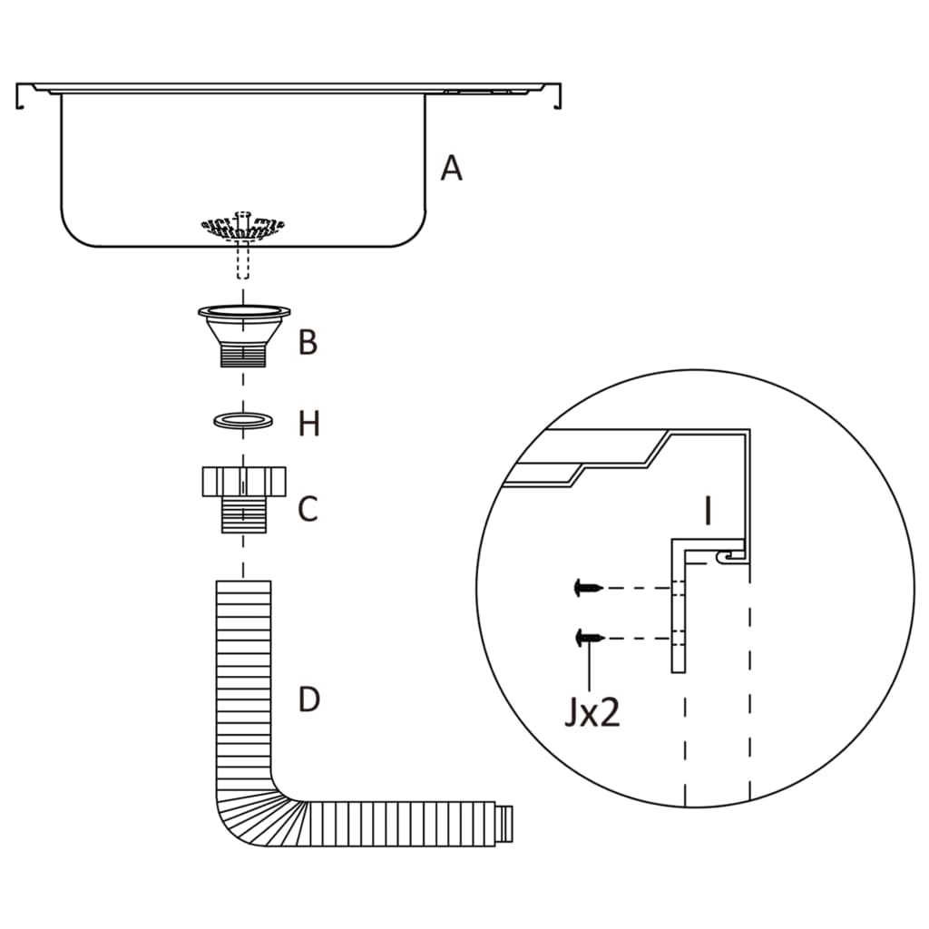 Kitchen Sink with Drainer Set Silver 800x500x155 mm Stainless Steel