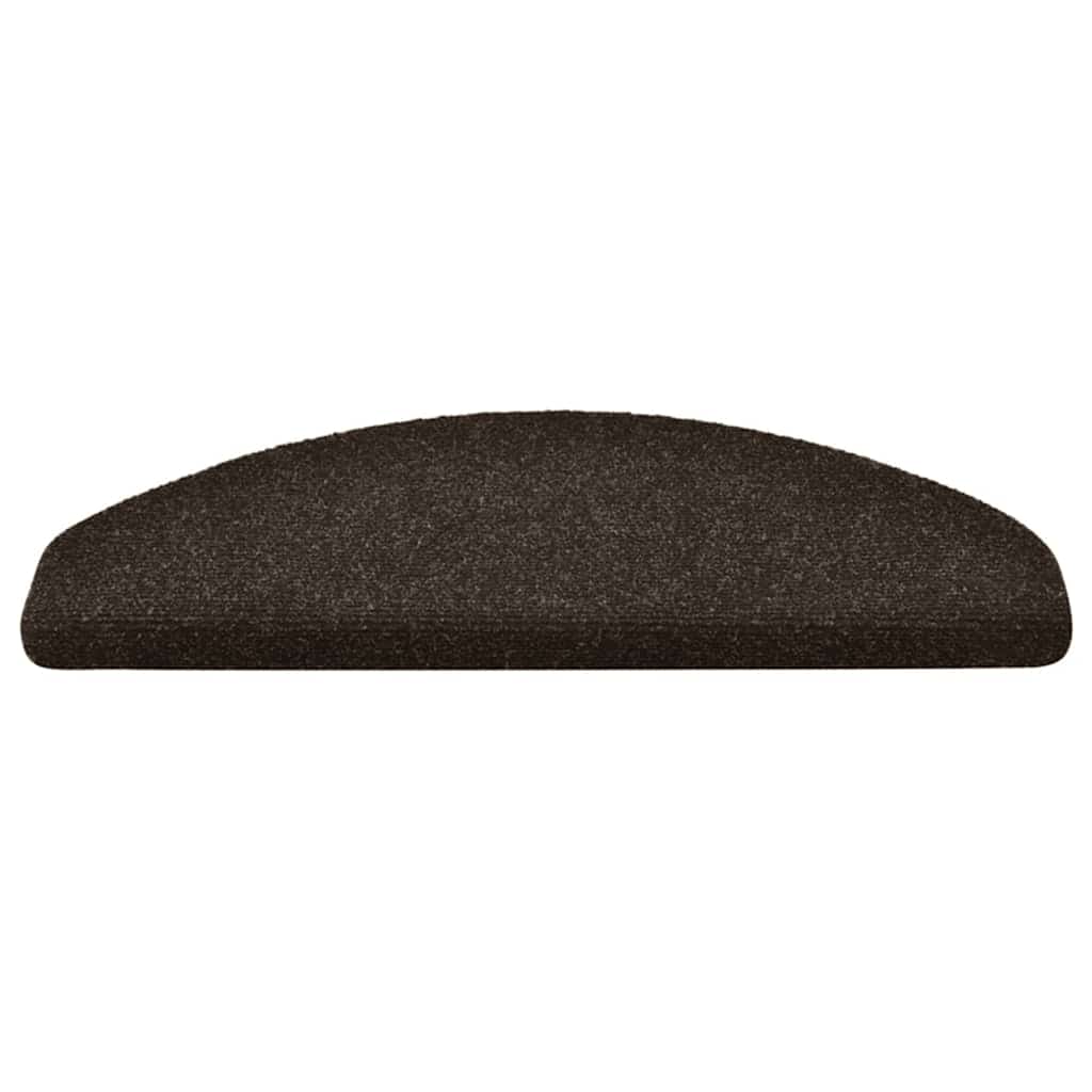 Stair Mats Self-adhesive 15 pcs 65x21x4 cm Dark Brown Half Round Large