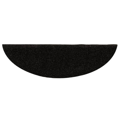 Stair Mats Self-adhesive 15 pcs 65x21x4 cm Dark Brown Half Round Large