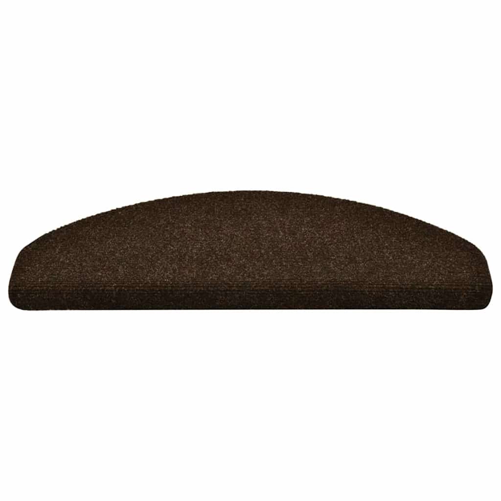 Stair Mats Self-adhesive 15 pcs 65x21x4 cm Brown Half Round Large