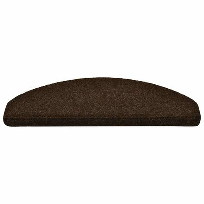 Stair Mats Self-adhesive 15 pcs 65x21x4 cm Brown Half Round Large