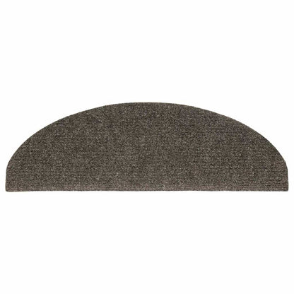 Stair Mats Self-adhesive 15 pcs 65x21x4 cm Anthracite Half Round Large