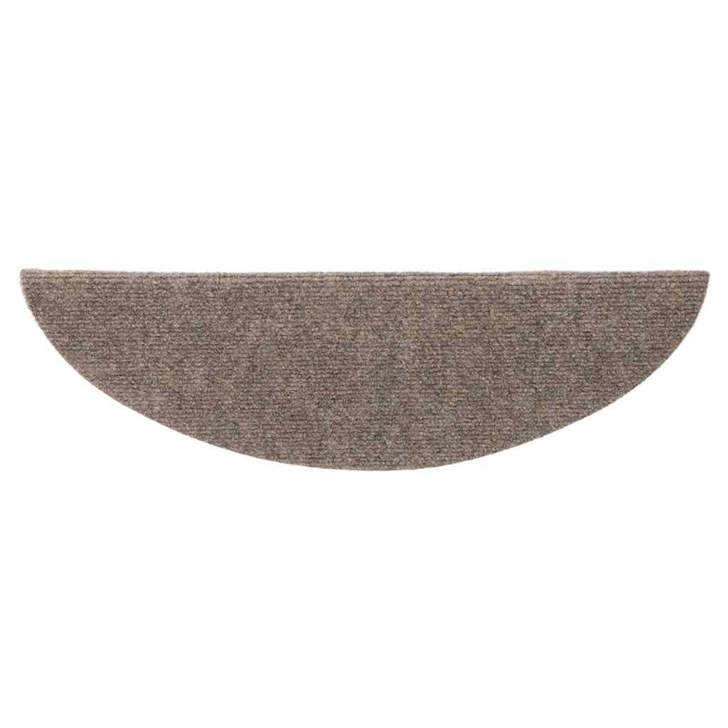 Stair Mats Self-adhesive 15 pcs 56x17x3 cm Beige Half Round