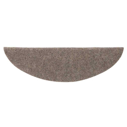 Stair Mats Self-adhesive 15 pcs 56x17x3 cm Beige Half Round