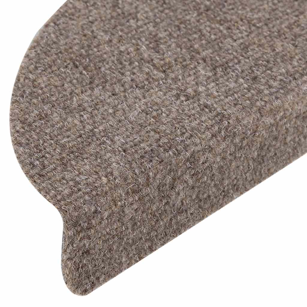Stair Mats Self-adhesive 15 pcs 65x21x4 cm Beige Half Round Large