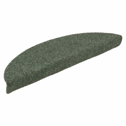 Stair Mats Self-adhesive 15 pcs 56x17x3 cm Green Half Round