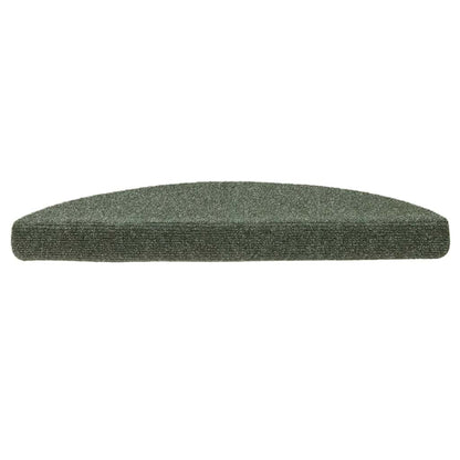 Stair Mats Self-adhesive 15 pcs 56x17x3 cm Green Half Round