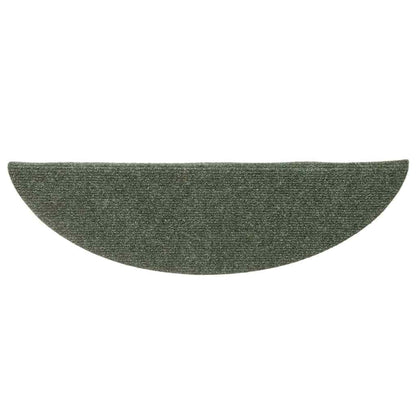 Stair Mats Self-adhesive 15 pcs 56x17x3 cm Green Half Round