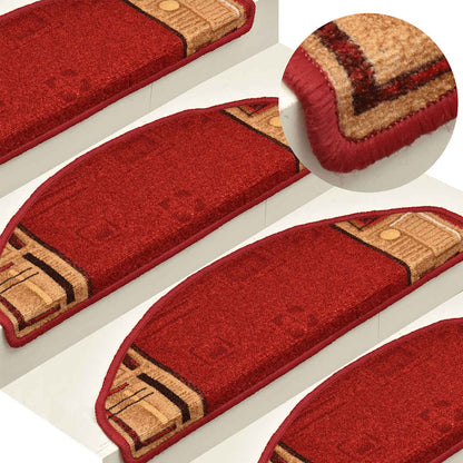 Self-adhesive Stair Mats 15 pcs Red 65x21x4 cm