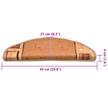 Self-adhesive Stair Mats 15 pcs Beige 65x21x4 cm