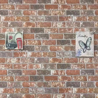 3D Wall Panels with Dark Brown & Grey Brick Design 10 pcs EPS
