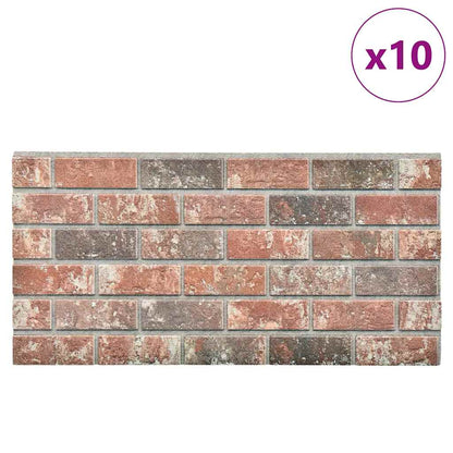 3D Wall Panels with Dark Brown & Grey Brick Design 10 pcs EPS