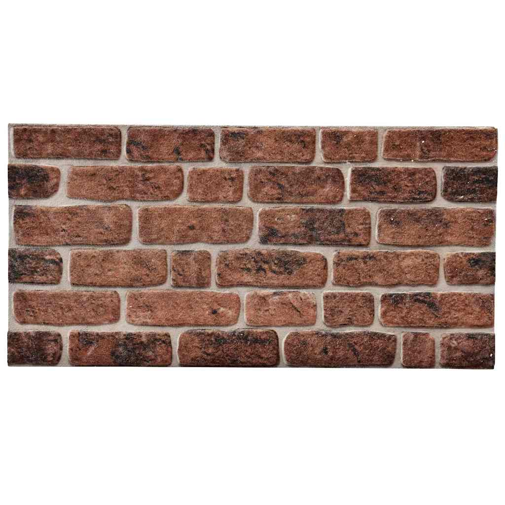 3D Wall Panels with Dark Brown Brick Design 10 pcs EPS