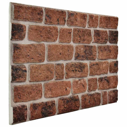 3D Wall Panels with Dark Brown Brick Design 10 pcs EPS
