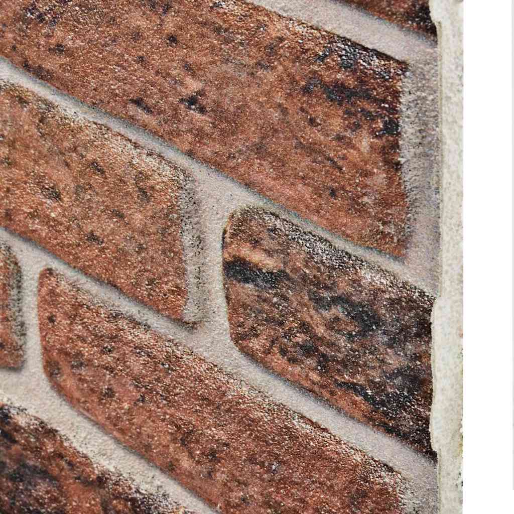 3D Wall Panels with Dark Brown Brick Design 10 pcs EPS