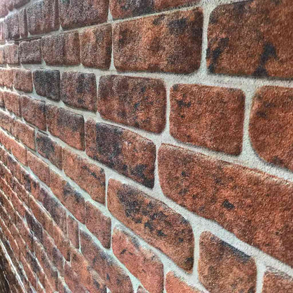 3D Wall Panels with Dark Brown Brick Design 10 pcs EPS