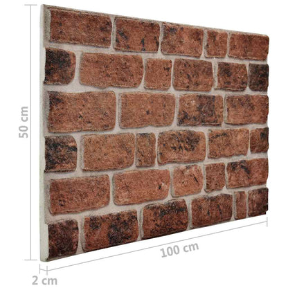 3D Wall Panels with Dark Brown Brick Design 10 pcs EPS
