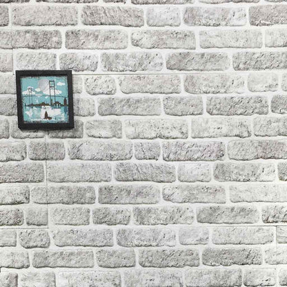 3D Wall Panels with Light Grey Brick Design 10 pcs EPS