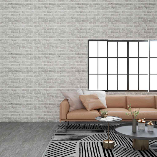 3D Wall Panels with Light Grey Brick Design 10 pcs EPS