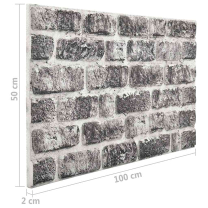 3D Wall Panels with Dark Grey Brick Design 10 pcs EPS
