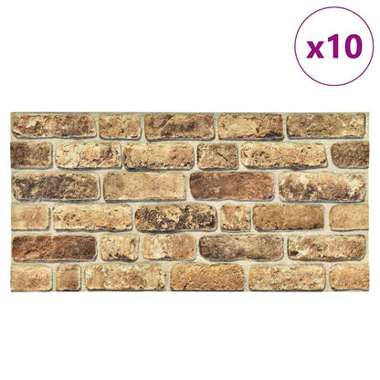 3D Wall Panels with Dark Sand Brick Design 10 pcs EPS