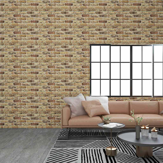 3D Wall Panels with Dark Sand Brick Design 10 pcs EPS