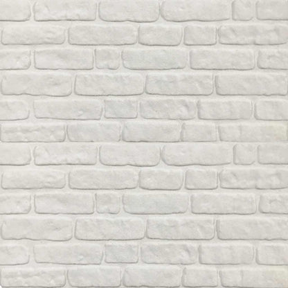 3D Wall Panels with White Brick Design 10 pcs EPS