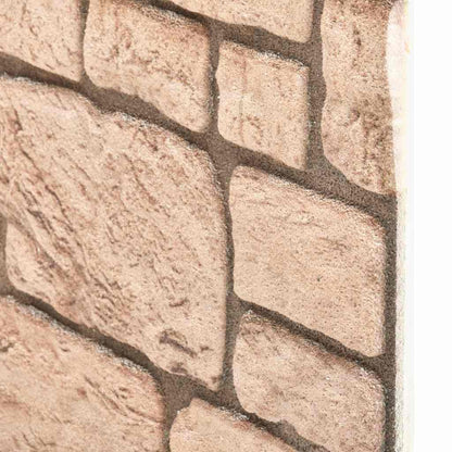 3D Wall Panels with Beige Brick Design 10 pcs EPS