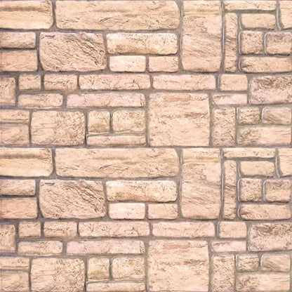 3D Wall Panels with Beige Brick Design 10 pcs EPS